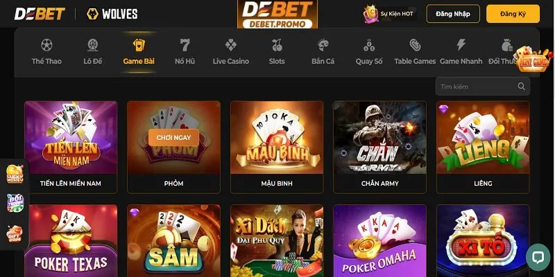 Luật chơi bài liêng tại debet